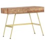 Escritorio con cajones madera maciza de acacia 100x55x75 cm