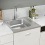 Küchenspüle mit Abtropffläche aus Edelstahl 600x600x155 mm von vidaXL, Sinkt - Ref: Foro24-147231, Preis: 84,05 €, Rabatt: %