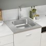 Küchenspüle mit Abtropffläche aus Edelstahl 600x600x155 mm von vidaXL, Sinkt - Ref: Foro24-147231, Preis: 84,05 €, Rabatt: %