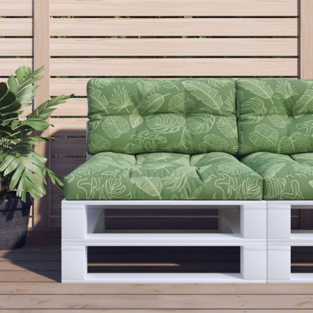 Kissen für Paletten, 2 Stück, Stoff mit Blattmuster von vidaXL, Kissen für Stühle und Sofas - Ref: Foro24-360730, Preis: 56,5...