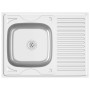 Küchenspüle mit Abtropffläche aus Edelstahl 800x600x155 mm von vidaXL, Sinkt - Ref: Foro24-147233, Preis: 113,99 €, Rabatt: %