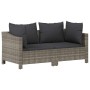 Set de muebles de jardín 2 pzas cojines ratán sintético gris