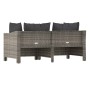 Set de muebles de jardín 2 pzas cojines ratán sintético gris