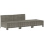 Set de muebles de jardín 3 pzas y cojines ratán sintético gris