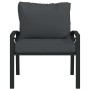 Silla de jardín acero con cojines gris 68x76x79 cm