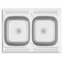 Doppelbecken-Küchenspüle aus Edelstahl, 800 x 600 x 155 mm von vidaXL, Sinkt - Ref: Foro24-147235, Preis: 142,19 €, Rabatt: %