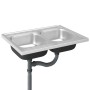 Doppelbecken-Küchenspüle aus Edelstahl, 800 x 600 x 155 mm von vidaXL, Sinkt - Ref: Foro24-147235, Preis: 142,19 €, Rabatt: %