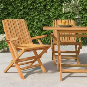 Sillas de jardín plegables 2 uds madera maciza teca 61x67x90 cm