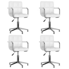 Swivel dining chairs 4 units white synthetic leather by vidaXL, dining chairs - Ref: Foro24-3088072, Price: 291,42 €, Discoun...