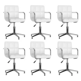 Swivel dining chairs 6 units white synthetic leather by vidaXL, dining chairs - Ref: Foro24-3088082, Price: 434,67 €, Discoun...