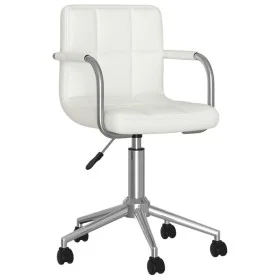 Drehbarer Esszimmerstuhl aus weißem Kunstleder von vidaXL, Essstühle - Ref: Foro24-3088185, Preis: 97,02 €, Rabatt: %
