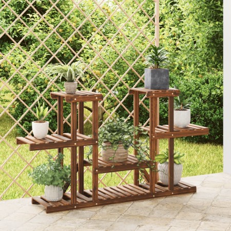 Soporte para flores madera maciza de abeto 110x25x73 cm