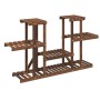Soporte para flores madera maciza de abeto 110x25x73 cm