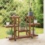 Soporte para flores con ruedas madera maciza abeto 110x25x78 cm
