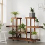 Soporte para flores con ruedas madera maciza abeto 110x25x78 cm