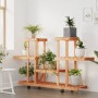 Soporte para flores con ruedas madera maciza abeto 110x25x78 cm