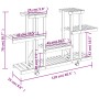 Soporte para flores con ruedas madera maciza abeto 110x25x78 cm