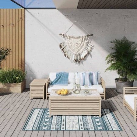 Reversible graue und wassergrüne Außenteppich 80x150 cm von vidaXL, Outdoor-Protektoren - Ref: Foro24-364791, Preis: 31,22 €,...