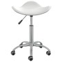 Taburete de salón de belleza de cuero sintético blanco