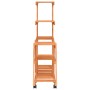Soporte de flores con ruedas madera maciza abeto 95x25x101 cm
