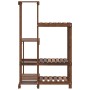 Soporte para flores de madera maciza abeto 62,5x61,5x101,5 cm