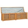 Caja de almacenaje de jardín con bolsa teca maciza 200x50x55 cm
