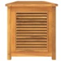 Caja de almacenaje de jardín con bolsa teca maciza 200x50x55 cm