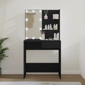 Schminktisch mit LED schwarz 74,5x40x141 cm von vidaXL, Schlafzimmerkommoden - Ref: Foro24-808802, Preis: 87,30 €, Rabatt: %