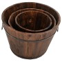 Juego de maceteros cubo de madera 3 piezas madera maciza abeto