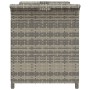 Banco de jardín con cojín ratán sintético gris 116x46x57 cm