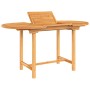 Mesa de jardín extensible madera maciza teca 110-160x80x75 cm