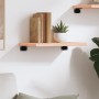 Estante de pared madera maciza de roble sin tratar 40x30x2 cm