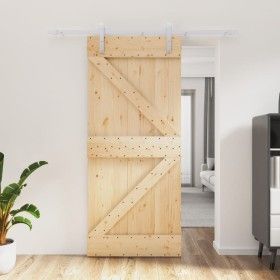 Puerta corredera con herrajes madera maciza de pino 90x210 cm von vidaXL, Türen - Ref: Foro24-3203007, Preis: 189,34 €, Rabat...