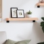 Estante de pared madera maciza de roble sin tratar 60x10x6 cm