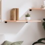 Estante de pared madera maciza de roble sin tratar 60x50x2 cm