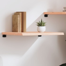 Estante de pared madera maciza roble sin tratar 60x50x(2-4) cm