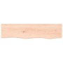 Estante de pared madera maciza de roble sin tratar 80x20x4 cm