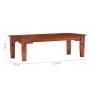 Mesa de centro de madera maciza de acacia 110x50x35 cm