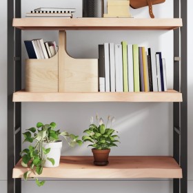 Estante de pared madera maciza roble sin tratar 80x60x(2-6) cm