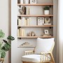 Estante de pared madera maciza de roble sin tratar 100x20x4 cm