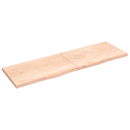 Estante de pared madera maciza roble sin tratar 200x60x(2-4) cm