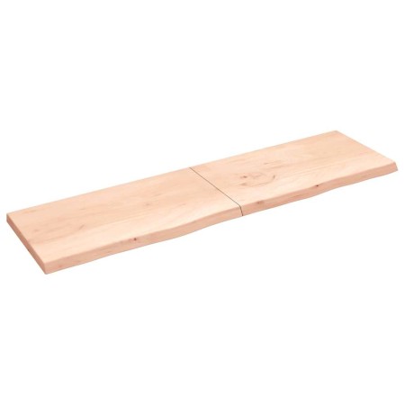 Estante de pared madera maciza roble sin tratar 220x60x(2-6) cm