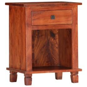 Mesita de noche de madera maciza de acacia 40x30x50 cm