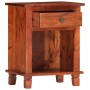 Mesita de noche de madera maciza de acacia 40x30x50 cm