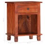 Mesita de noche de madera maciza de acacia 40x30x50 cm