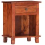 Mesita de noche de madera maciza de acacia 40x30x50 cm