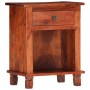 Mesita de noche de madera maciza de acacia 40x30x50 cm