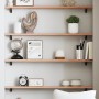 Estante de pared madera de roble tratada marrón claro 80x10x2cm