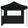 Tienda de fiesta plegable Pop-Up con 2 paredes laterales negra