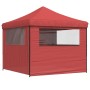 Tienda de fiesta plegable Pop-Up 4 paredes laterales burdeos